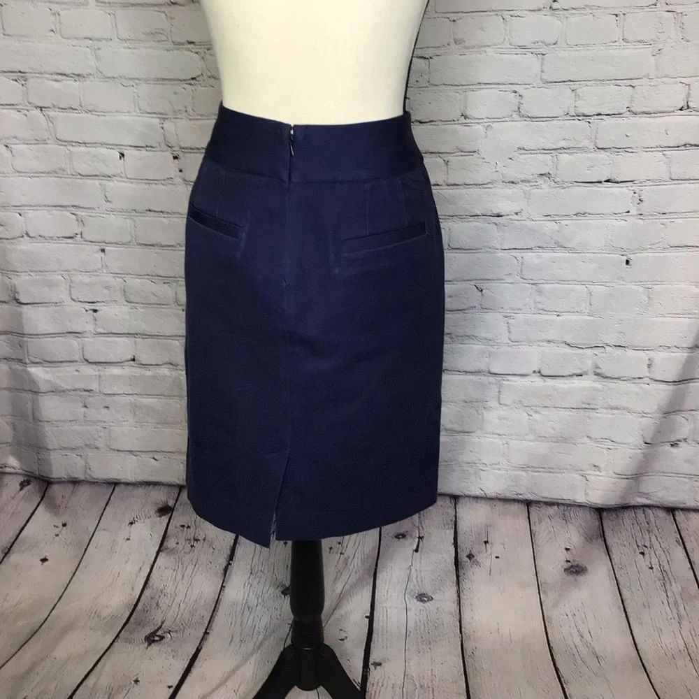 Banana Republic Blue Twill Straight Skirt 4